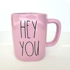 Rae Dunn "HEY YOU" Pink Mug Artisan Collection by Magenta 181 Large 20oz